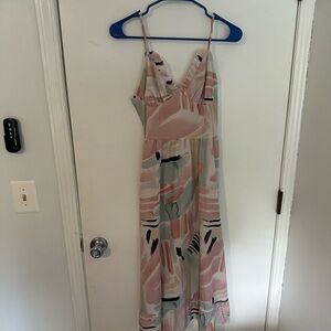 Abstract Print Maxi Dress